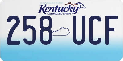 KY license plate 258UCF