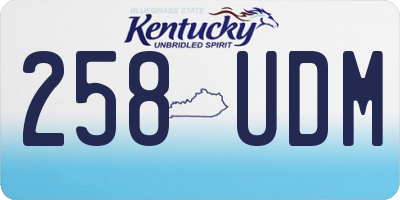 KY license plate 258UDM