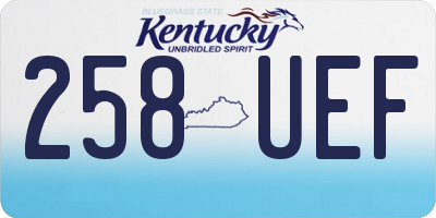 KY license plate 258UEF