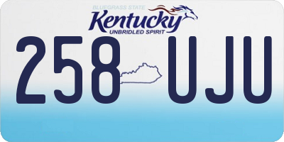 KY license plate 258UJU