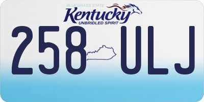 KY license plate 258ULJ
