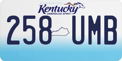 KY license plate 258UMB