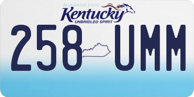 KY license plate 258UMM