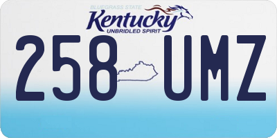 KY license plate 258UMZ