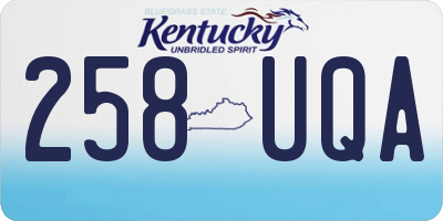 KY license plate 258UQA