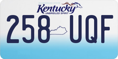 KY license plate 258UQF