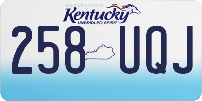 KY license plate 258UQJ