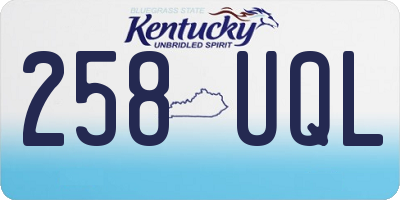 KY license plate 258UQL