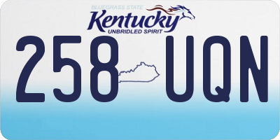 KY license plate 258UQN