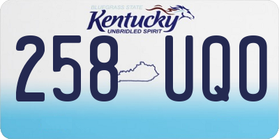 KY license plate 258UQO