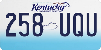 KY license plate 258UQU