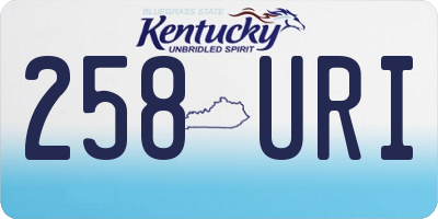 KY license plate 258URI