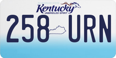 KY license plate 258URN
