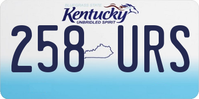 KY license plate 258URS