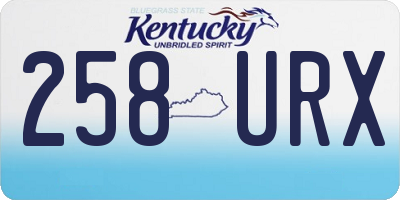 KY license plate 258URX