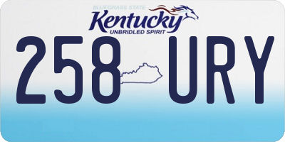 KY license plate 258URY