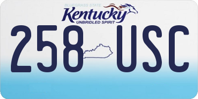 KY license plate 258USC