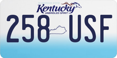 KY license plate 258USF