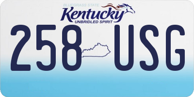 KY license plate 258USG