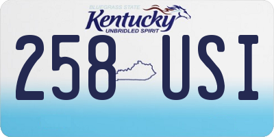 KY license plate 258USI