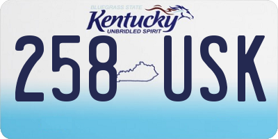 KY license plate 258USK