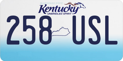 KY license plate 258USL