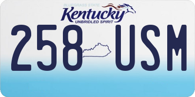 KY license plate 258USM
