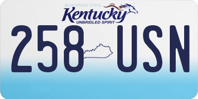 KY license plate 258USN