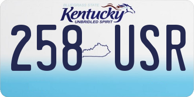KY license plate 258USR