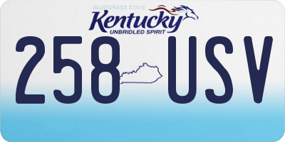 KY license plate 258USV