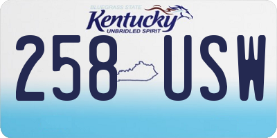 KY license plate 258USW