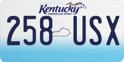 KY license plate 258USX