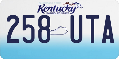KY license plate 258UTA