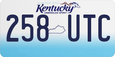 KY license plate 258UTC