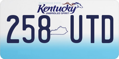 KY license plate 258UTD