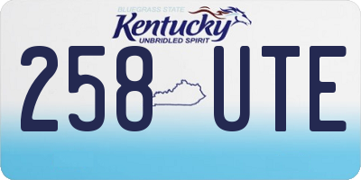 KY license plate 258UTE
