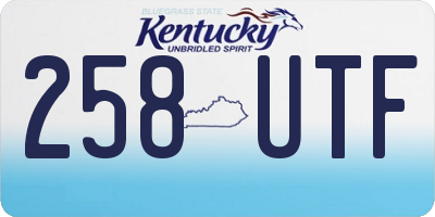 KY license plate 258UTF