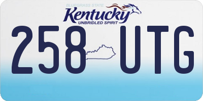 KY license plate 258UTG