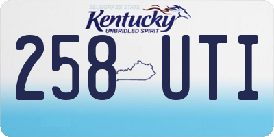 KY license plate 258UTI