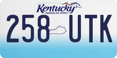 KY license plate 258UTK