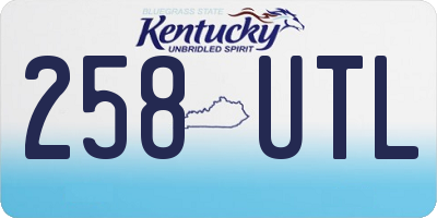 KY license plate 258UTL