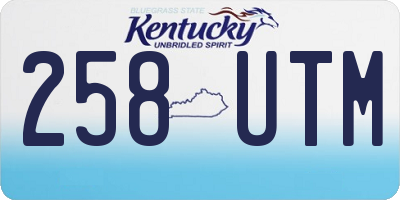 KY license plate 258UTM