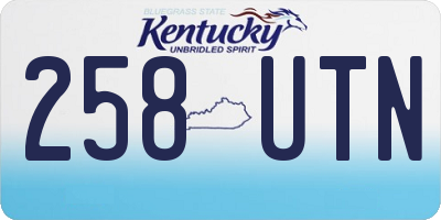 KY license plate 258UTN