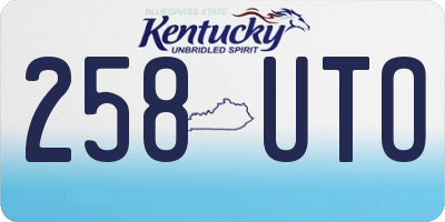 KY license plate 258UTO
