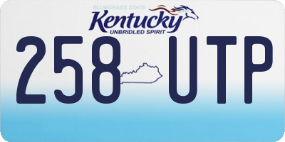 KY license plate 258UTP