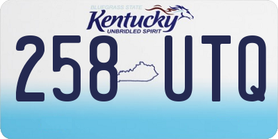 KY license plate 258UTQ