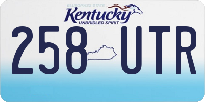 KY license plate 258UTR