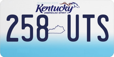 KY license plate 258UTS