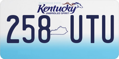 KY license plate 258UTU