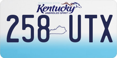 KY license plate 258UTX